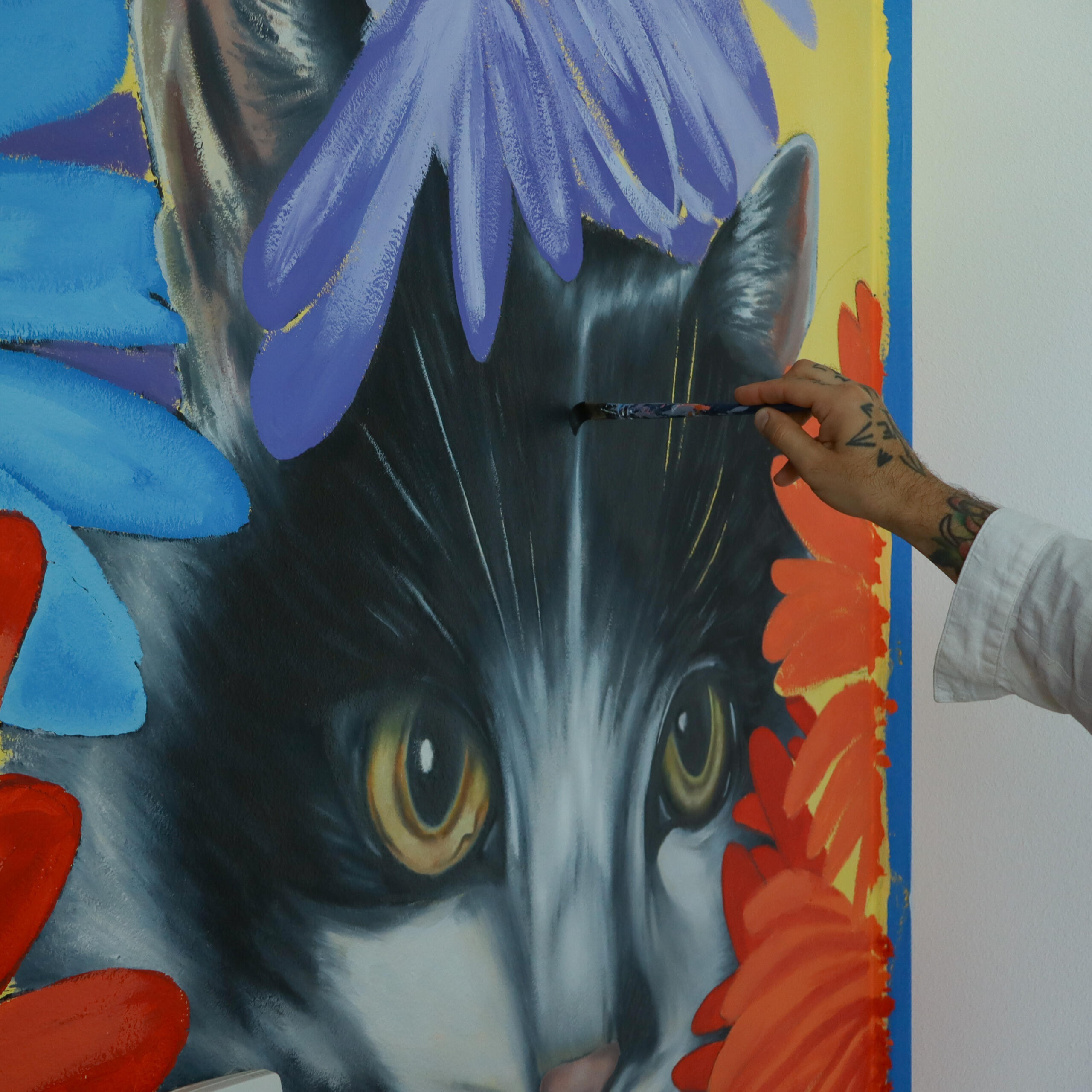 Image from Stone Soup event from 2023 Desert Biennial Project. Features fire-pit with six people surrounding it at nighttime.