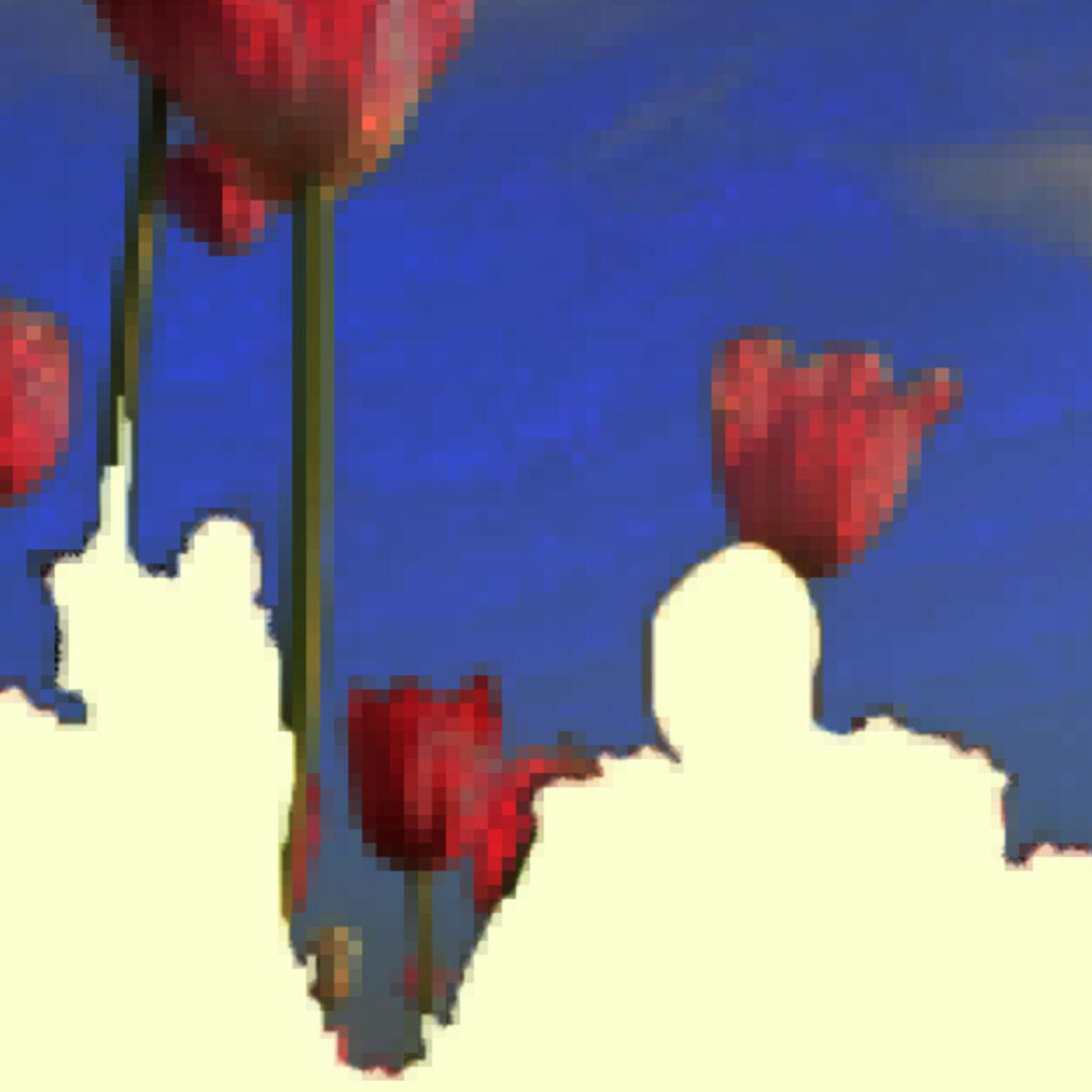 Image from Stone Soup event from 2023 Desert Biennial Project. Features bright orange diamond sign with black lettering spelling out Desert Biennial Project behind a sign made from dimensional lumber with Stone Soup painted in red on front of sign.